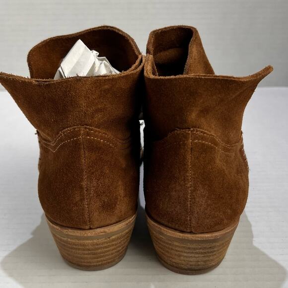 Dolce Vita Booties Womens 7 Chestnut Brown Suede Leather Western Block Heel Boho - Picture 10 of 12